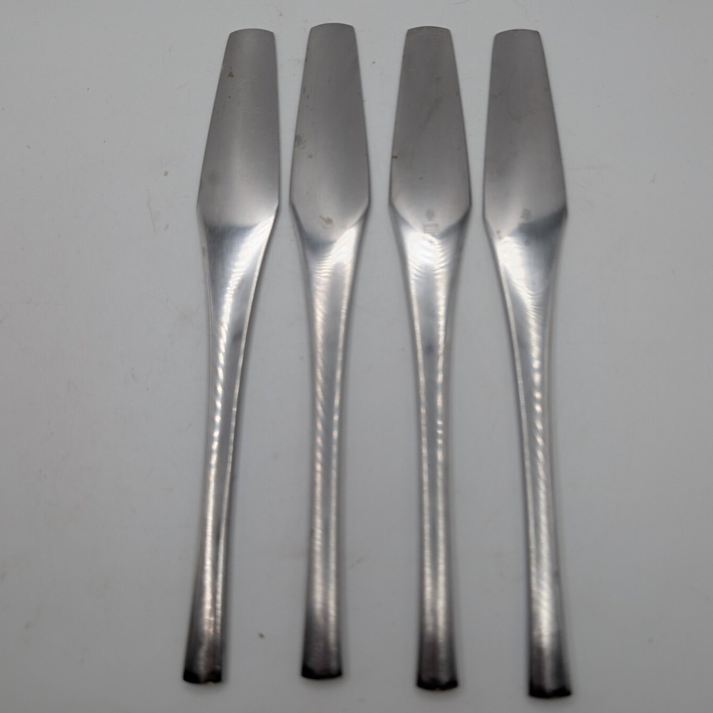 Vtg Dansk Odin Dinner Knives Silver MCM Stainless Steel Germany Set of 4
